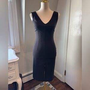 Vintage | Ticci Tonetto | V-Neck Midi Dress | Black | Size small